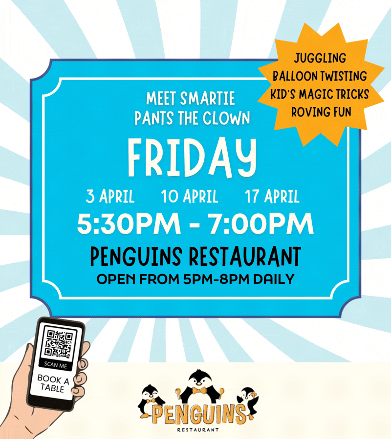 Smartie Pants the Clown, selected Fridays in April